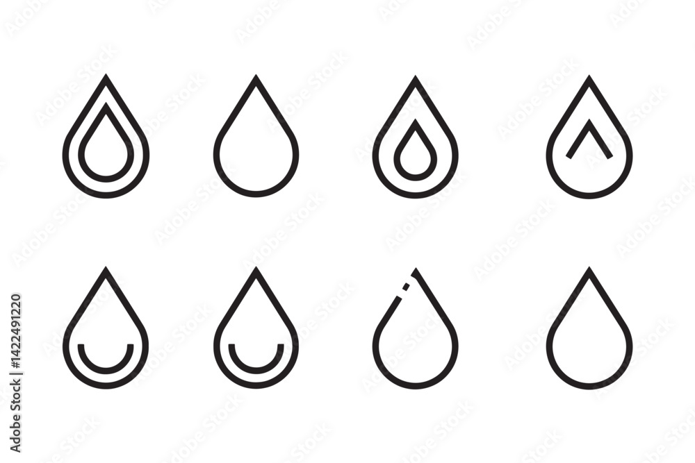 Raindrop Icon Simple Minimal Line Art Raindrop Icon Simple Minimal Line Art