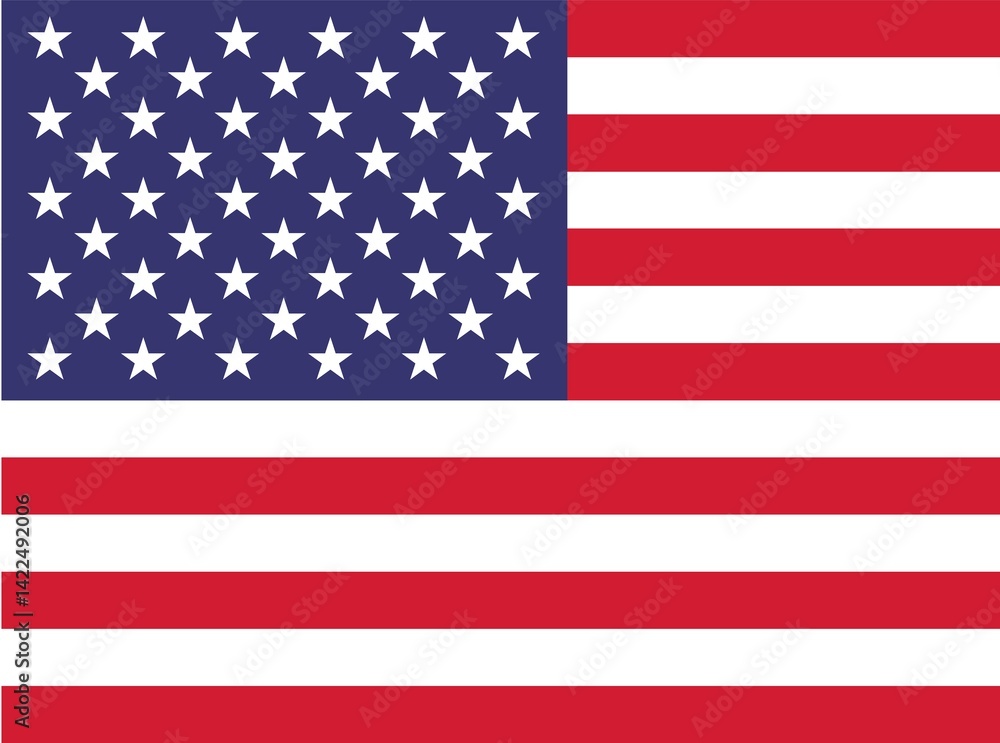 Naklejka premium USA flag, American flag, United states of America flag, US flag illustration