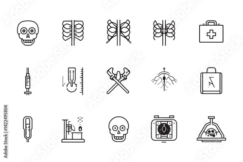 X-Ray Minimalist Line Art Icon Design