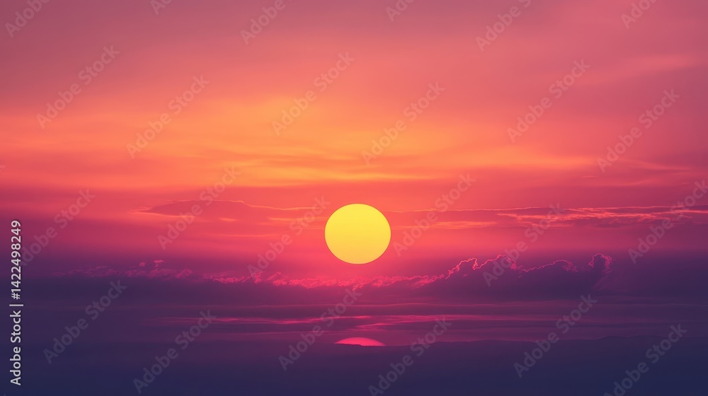 Vivid sunset sky with a golden sun. Vivid sunset sky with a golden sun.