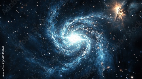 Spiral galaxy in a vast cosmic expanse.