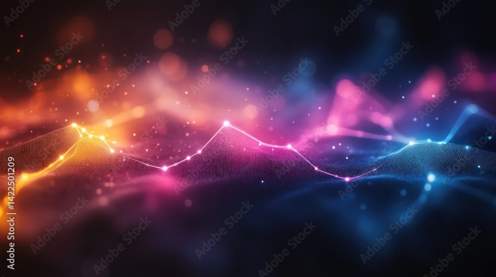 Obraz premium Abstract Visualization of Data Stream with Vibrant Color Gradient