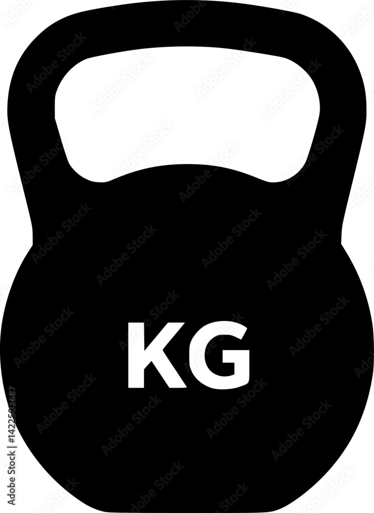 Fototapeta premium Kettlebell icon. Black silhouette. Front side view. Vector simple flat graphic illustration. Isolated object on white background. 