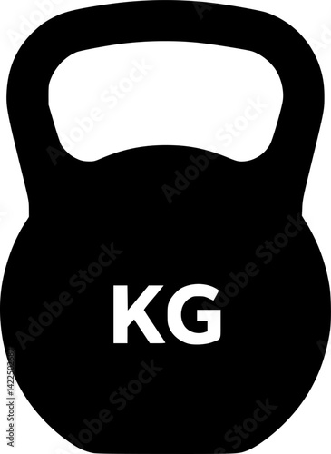 Kettlebell icon. Black silhouette. Front side view. Vector simple flat graphic illustration. Isolated object on white background. 