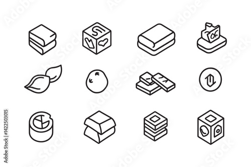 Minimalist salami icon 2D line art design