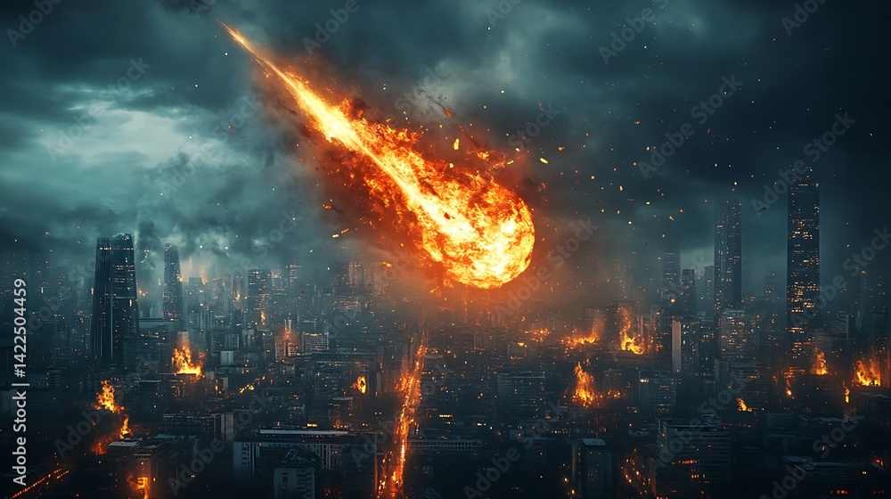 Meteor Strike on a Burning City Meteor Strike on a Burning City