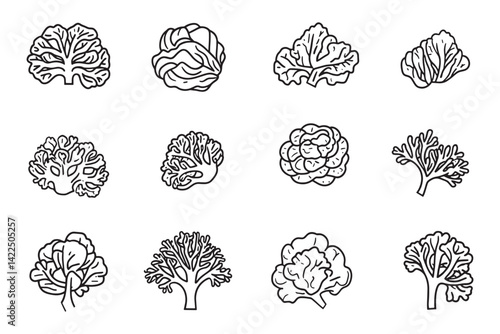 Minimalist sausages vector line art design