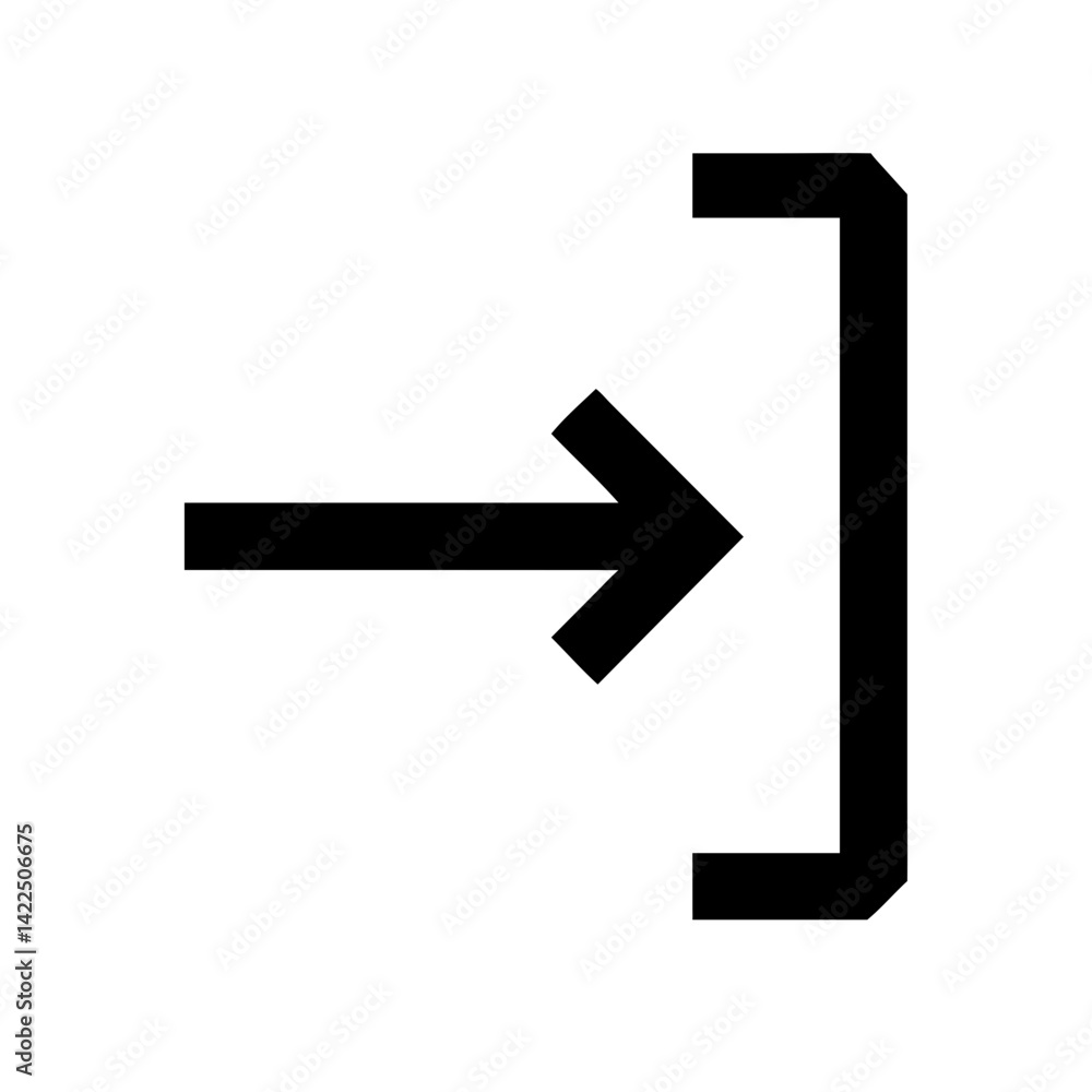 arrow right to bracket glyph flat vector icon arrow right to bracket glyph flat vector icon
