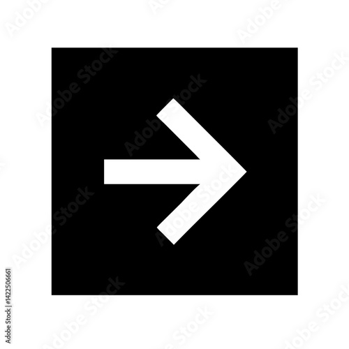 arrow square right glyph  flat vector icon