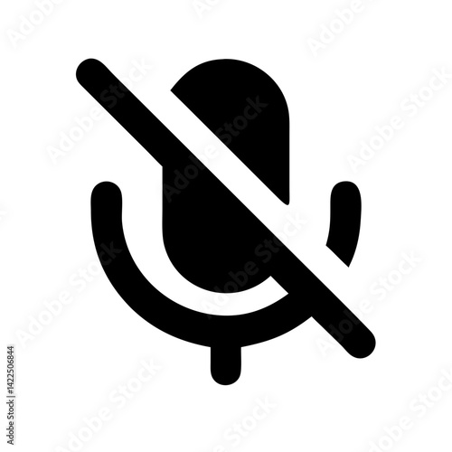 audio description slash glyph flat vector icon