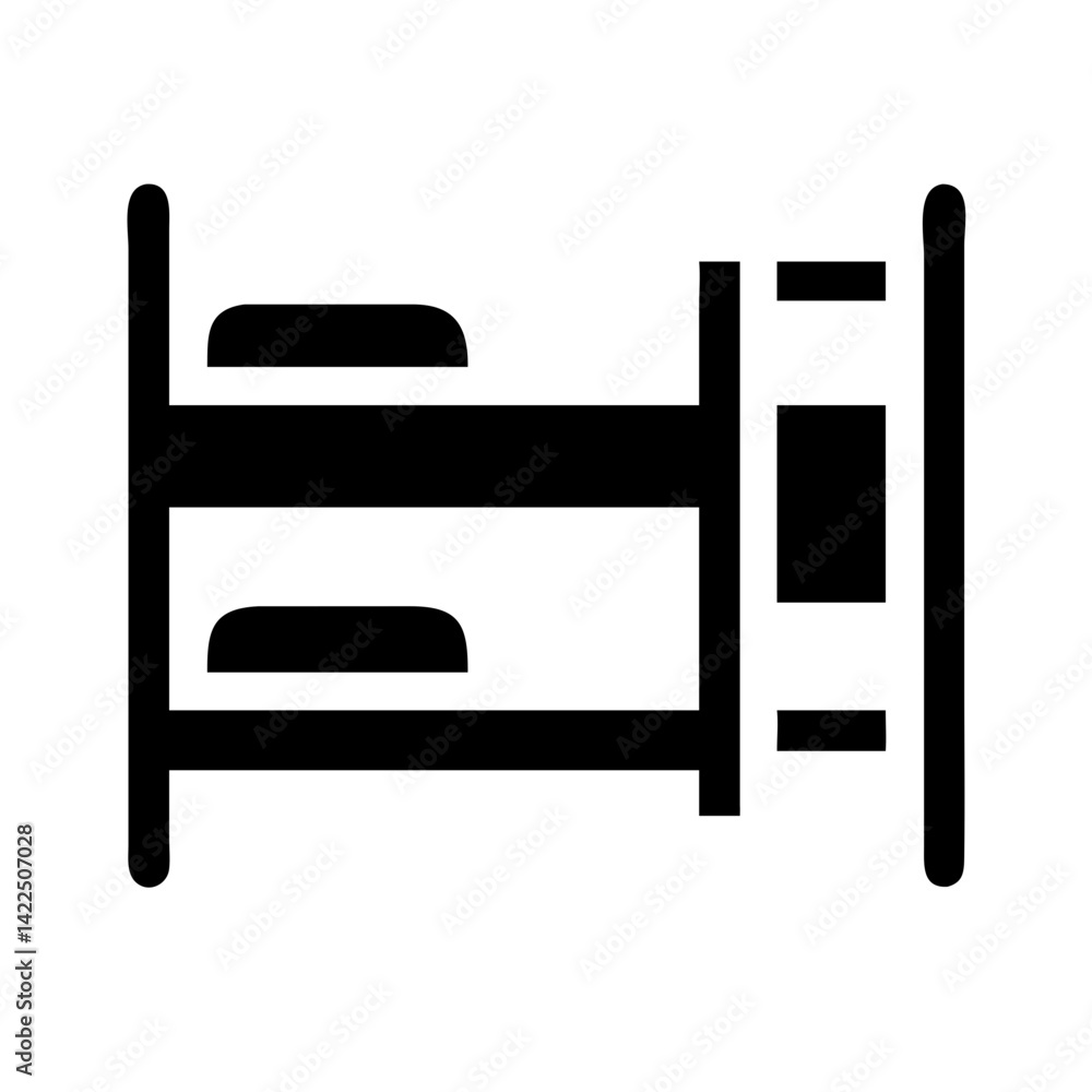 bed bunk glyph flat vector icon bed bunk glyph flat vector icon