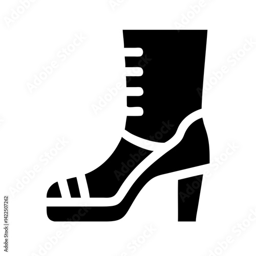 boot heeled glyph  flat vector icon