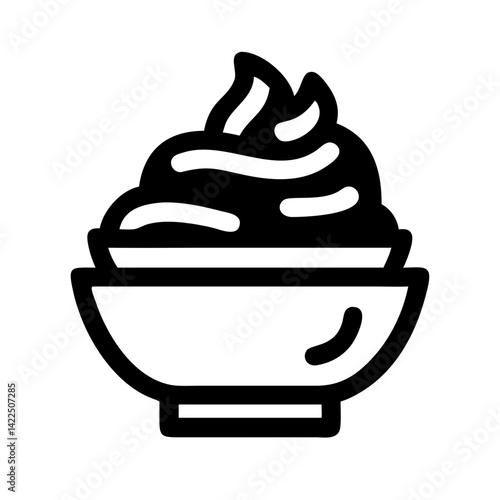 bowl soft serve glyph  flat vector icon