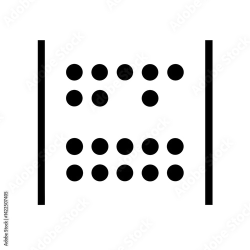 braille w glyph  flat vector icon