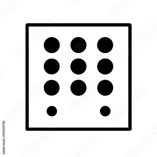 braille w glyph flat vector icon