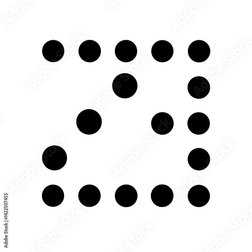 braille z glyph  flat vector icon