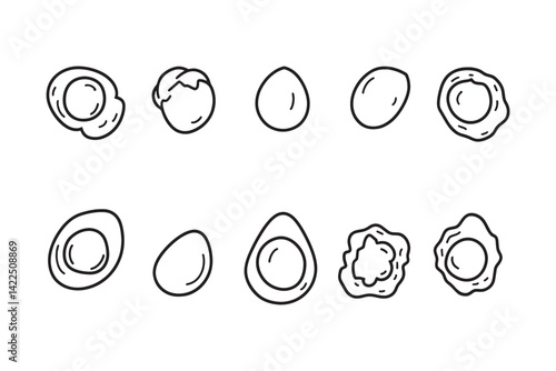 Scrambled eggs ultra minimalist 2D line