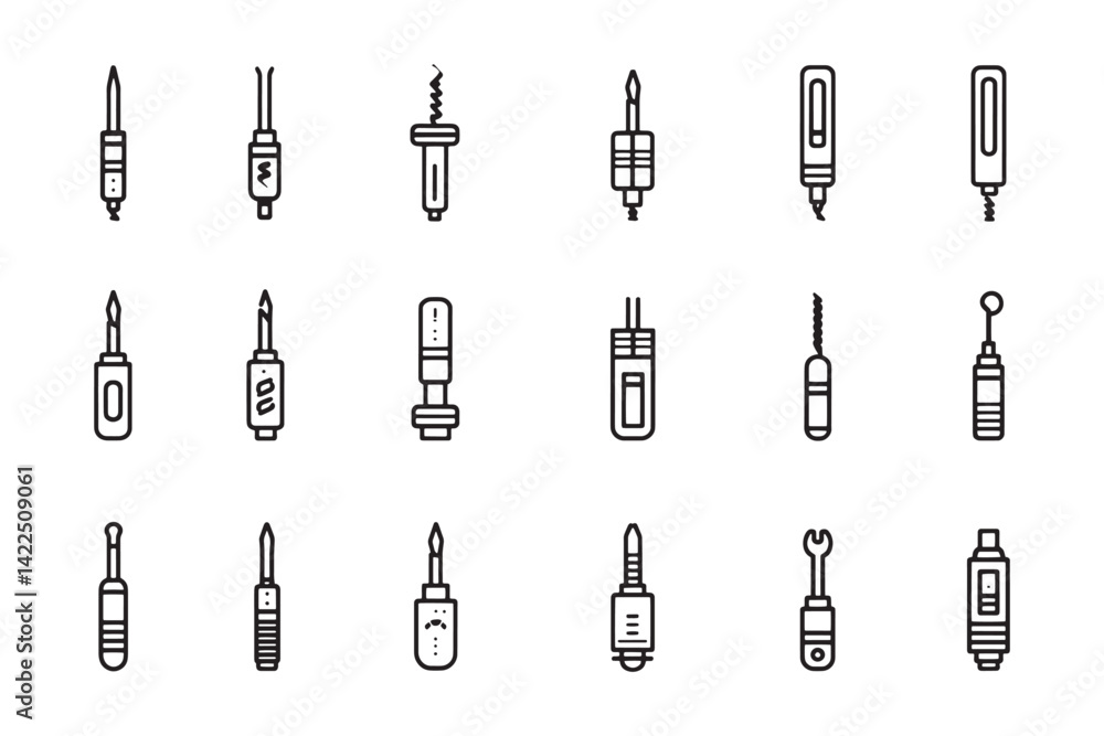 Screwdriver icon 2D line art design Screwdriver icon 2D line art design