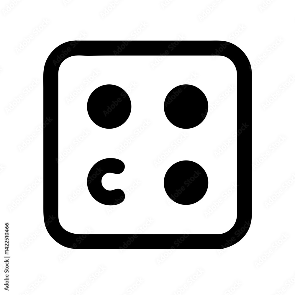 braille c glyph flat vector icon braille c glyph flat vector icon