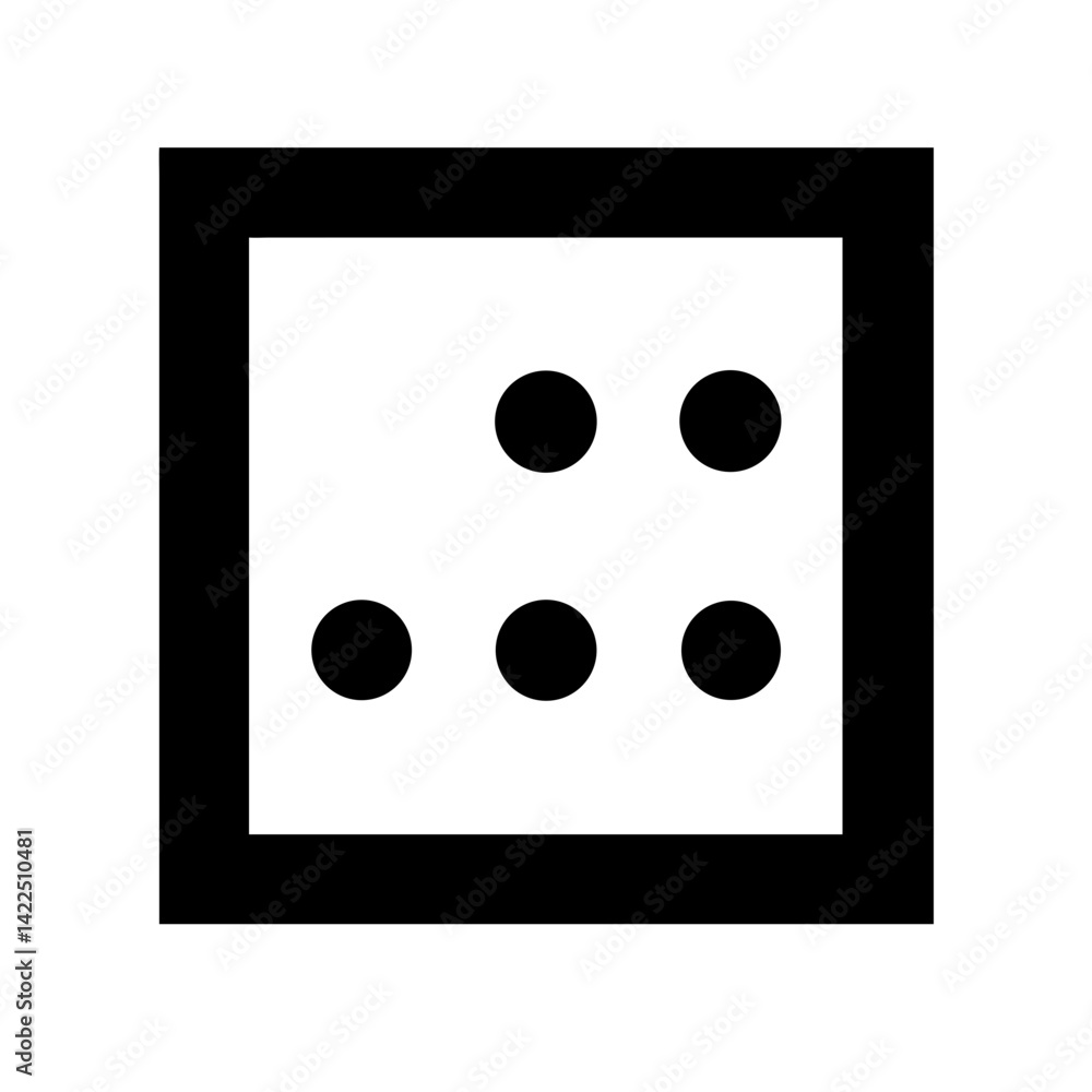 braille d glyph flat vector icon braille d glyph flat vector icon