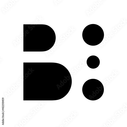 braille b glyph flat vector icon