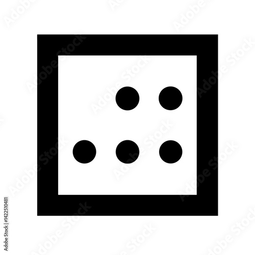 braille d glyph flat vector icon