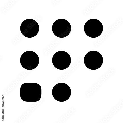braille g glyph flat vector icon