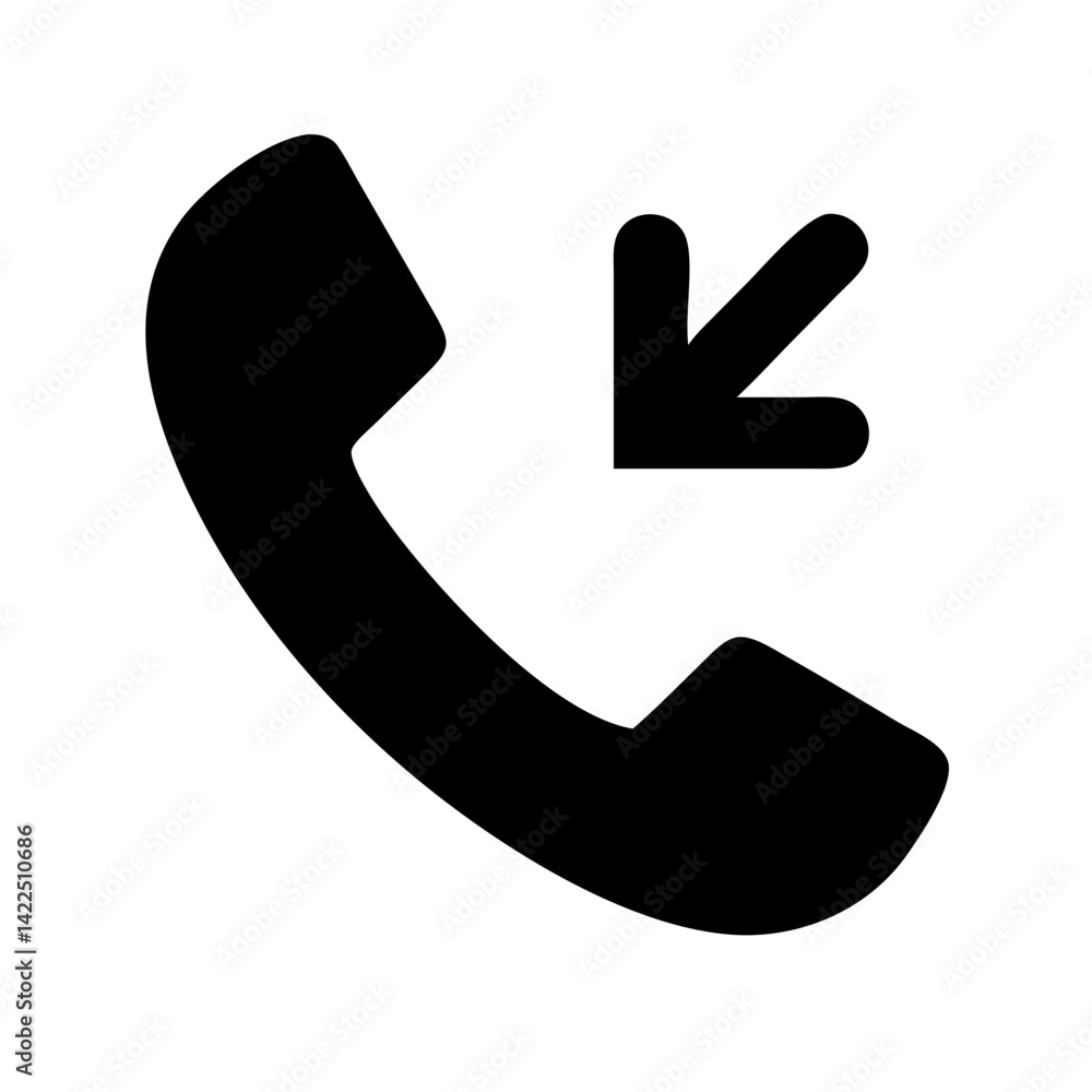 call incoming glyph flat vector icon call incoming glyph flat vector icon