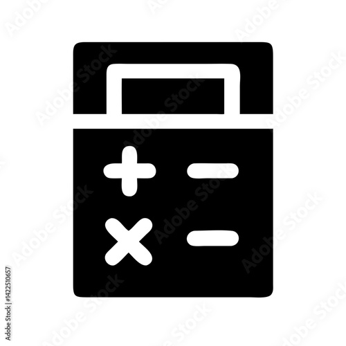 calculator simple glyph flat vector icon