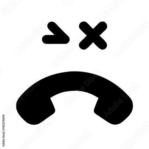 call missed glyph  flat vector icon