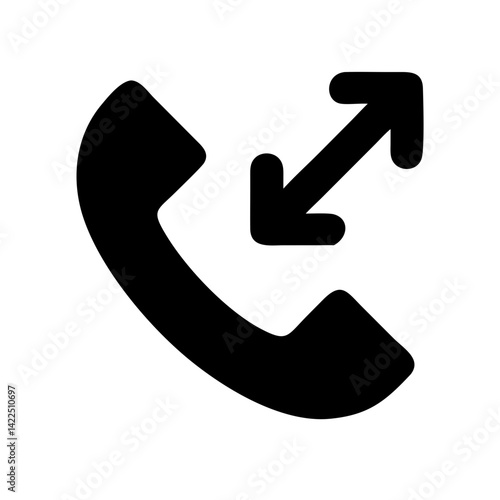 call outgoing glyph  flat vector icon