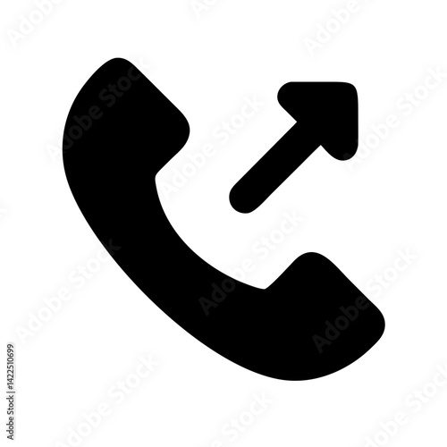call outgoing glyph flat vector icon