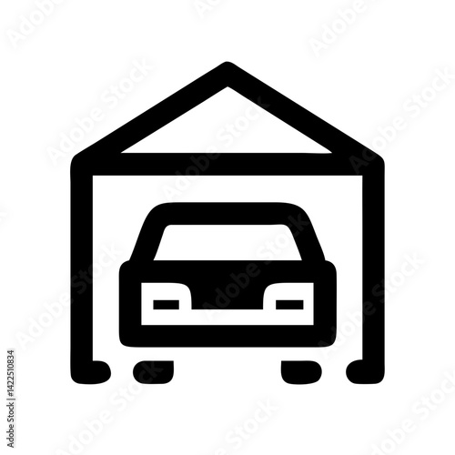 car garage glyph  flat vector icon