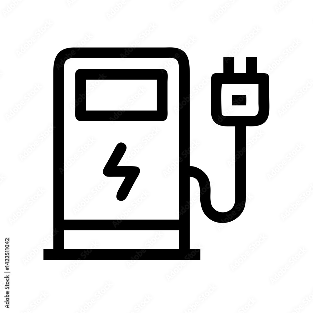 charging station glyph flat vector icon charging station glyph flat vector icon