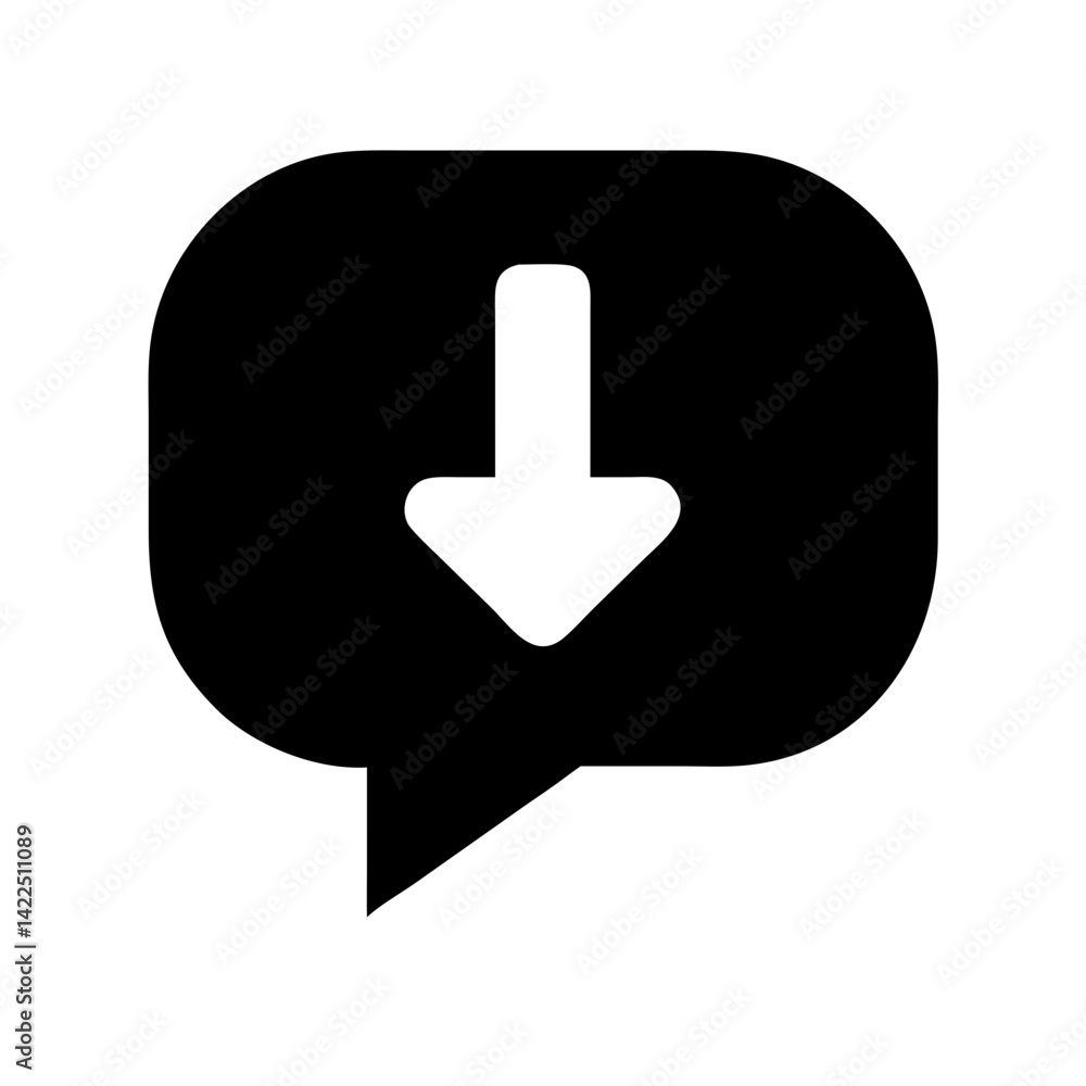 chat arrow down glyph flat vector icon chat arrow down glyph flat vector icon