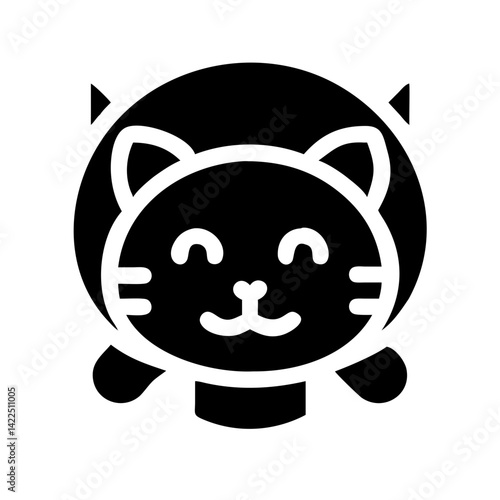 cat space glyph flat vector icon