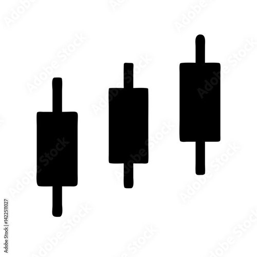 chart candlestick glyph  flat vector icon