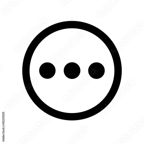 circle ellipsis glyph  flat vector icon