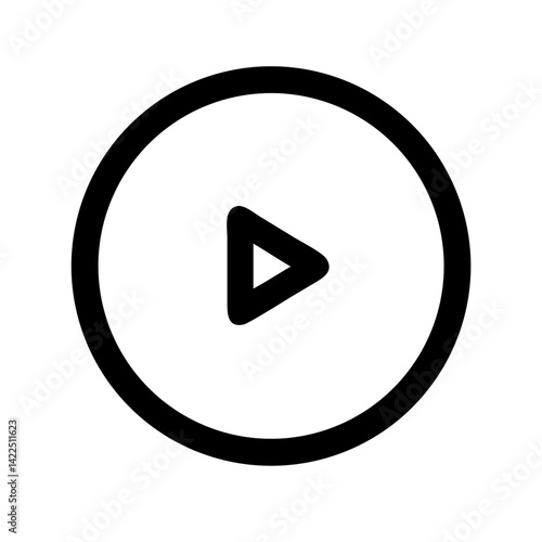 circle video glyph flat vector icon
