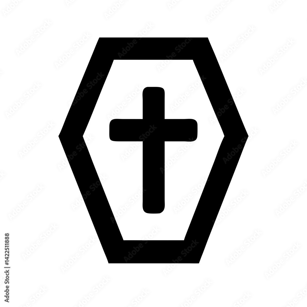 Fototapeta premium coffin cross glyph flat vector icon