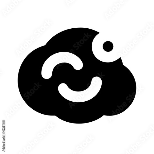 cloud meatball glyph flat vector icon