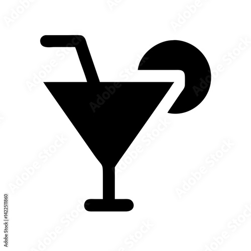 cocktail alt glyph  flat vector icon