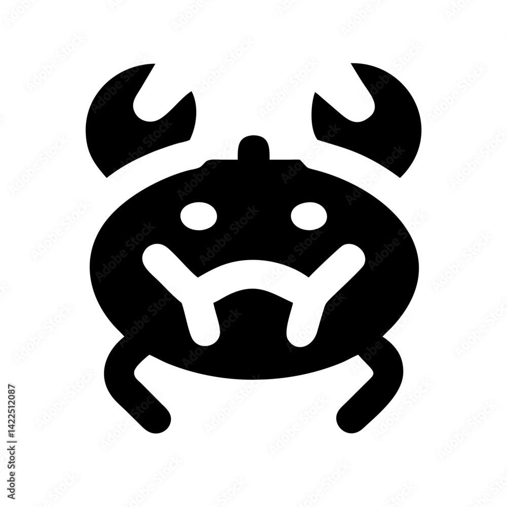 Fototapeta premium crab glyph flat vector icon