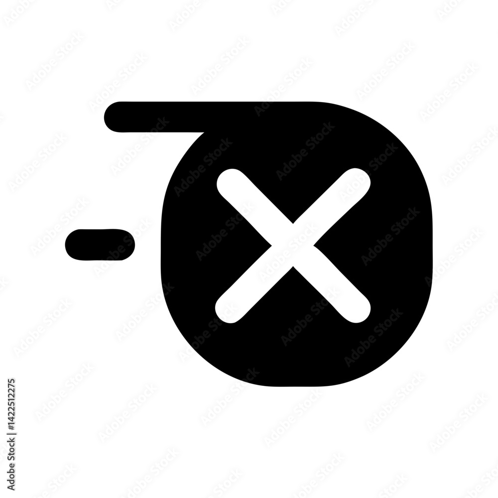 Obraz premium delete right glyph flat vector icon