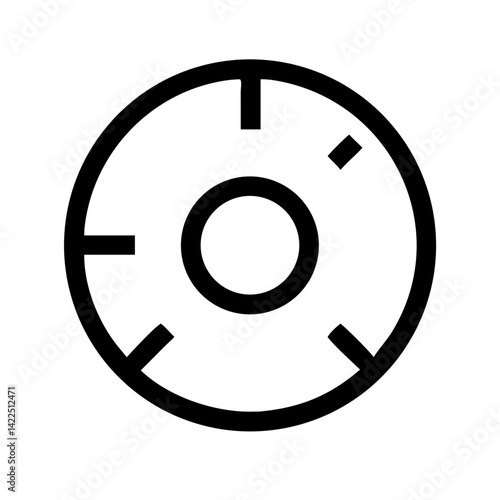 dial min glyph flat vector icon