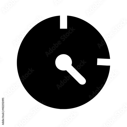 dial min glyph flat vector icon