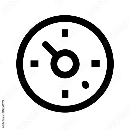 dial min glyph flat vector icon
