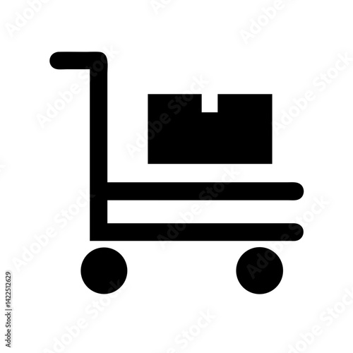 dolly flatbed glyph  flat vector icon
