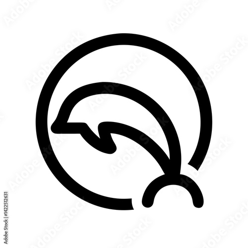 dolphin glyph flat vector icon