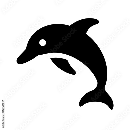 dolphin glyph  flat vector icon